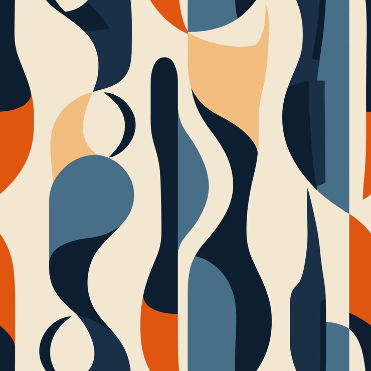 Vector patrón abstracto sin costuras con formas orgánicas audaces