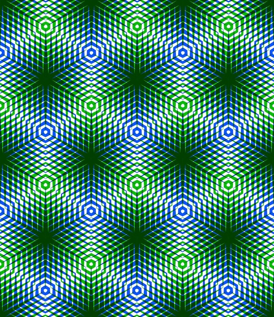 Patrón abstracto sin costuras gráfico, fondo 3d colorido geométrico regular. Adorno de contraste, fondo transparente EPS10.