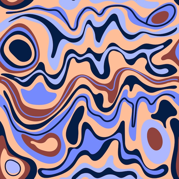 Patrón abstracto sin costuras con líneas onduladas Efecto de línea líquida Textura multicolor de mármol Óptica