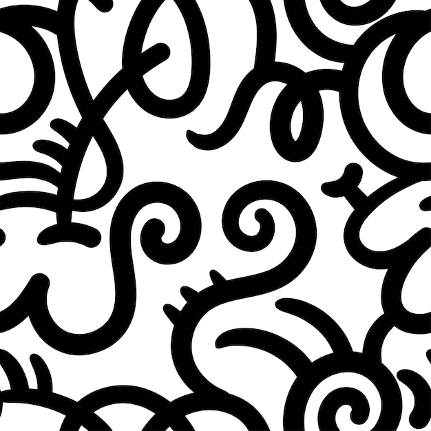 Patrón abstracto sin costuras sobre fondo blanco Imagen de doodle vectorial Ornamento geométrico gráfico