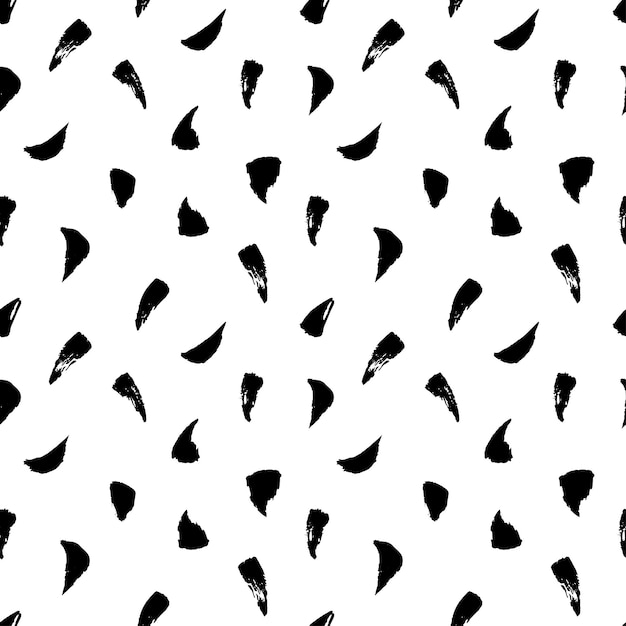 Patrón abstracto dibujado a mano en blanco y negro Patrón transparente de vector
