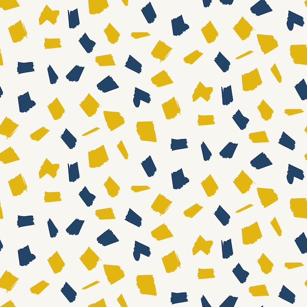 Patrón abstracto con elementos de mancha azul y amarillo. Textura de vector de moda de moda abstracta