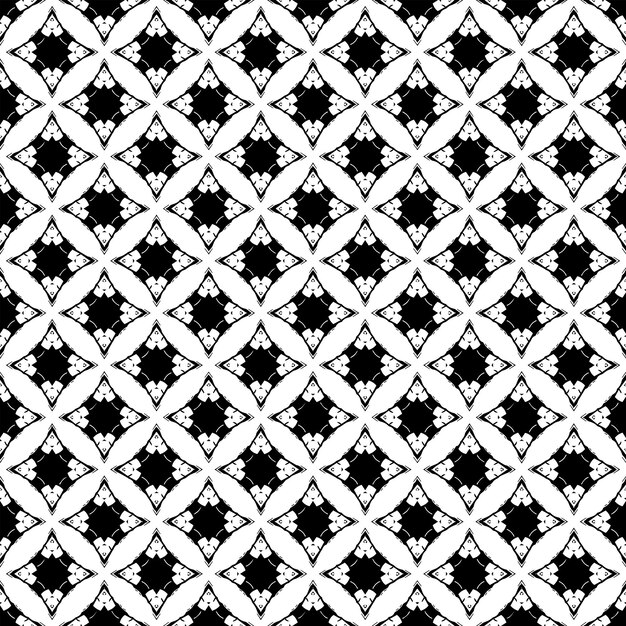 Patrón abstracto sin fisuras en blanco y negro. Fondo y telón de fondo. Diseño ornamental en escala de grises.