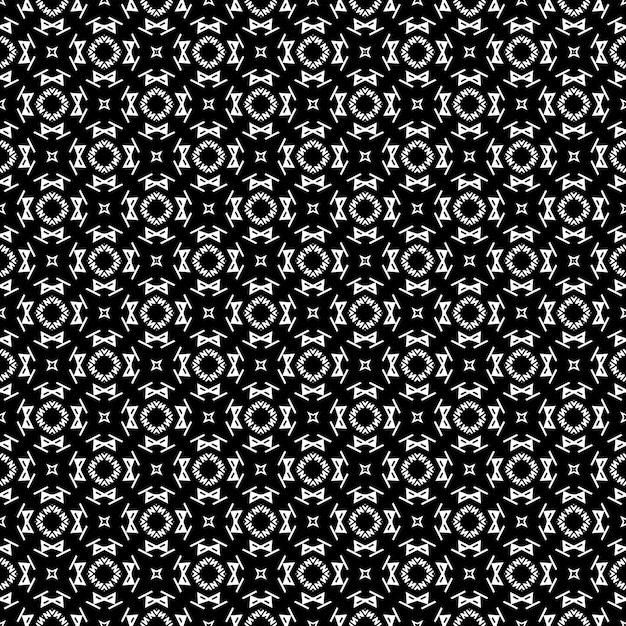 Patrón abstracto sin fisuras en blanco y negro. Fondo y telón de fondo. Diseño ornamental en escala de grises.