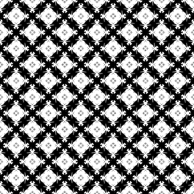 Patrón abstracto sin fisuras en blanco y negro. Fondo y telón de fondo. Diseño ornamental en escala de grises.