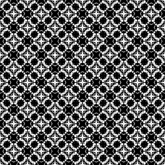 Patrón abstracto sin fisuras en blanco y negro. Fondo y telón de fondo. Diseño ornamental en escala de grises.