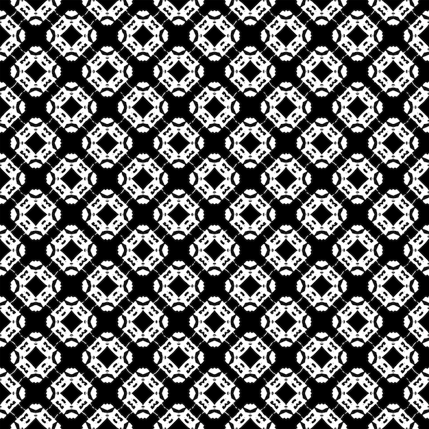 Patrón abstracto sin fisuras en blanco y negro. Fondo y telón de fondo. Diseño ornamental en escala de grises.
