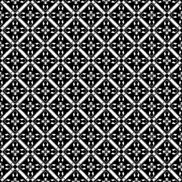 Patrón abstracto sin fisuras en blanco y negro. Fondo y telón de fondo. Diseño ornamental en escala de grises.