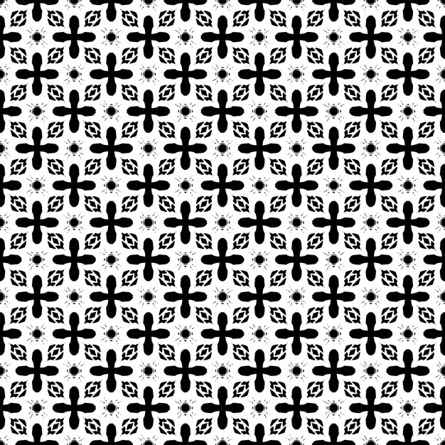 Patrón abstracto sin fisuras en blanco y negro. Fondo y telón de fondo. Diseño ornamental en escala de grises.