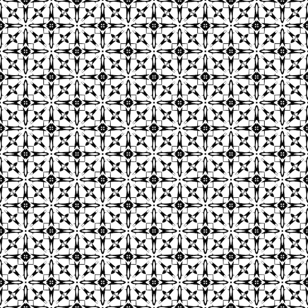 Patrón abstracto sin fisuras en blanco y negro. Fondo y telón de fondo. Diseño ornamental en escala de grises.