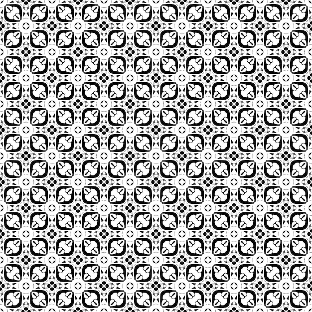 Patrón abstracto sin fisuras en blanco y negro. Fondo y telón de fondo. Diseño ornamental en escala de grises.