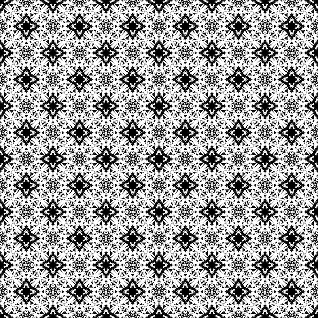 Patrón abstracto sin fisuras en blanco y negro. Fondo y telón de fondo. Diseño ornamental en escala de grises.