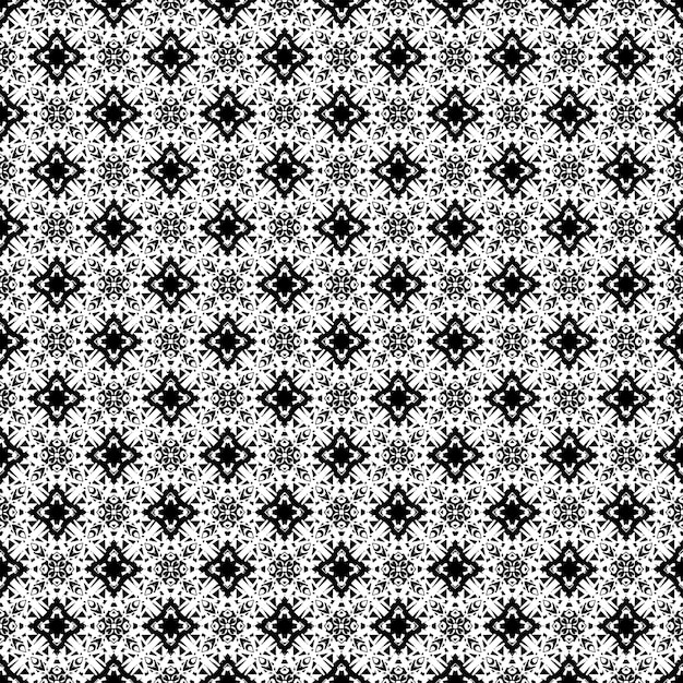 Patrón abstracto sin fisuras en blanco y negro. Fondo y telón de fondo. Diseño ornamental en escala de grises.