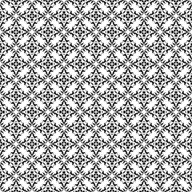 Patrón abstracto sin fisuras en blanco y negro. Fondo y telón de fondo. Diseño ornamental en escala de grises.