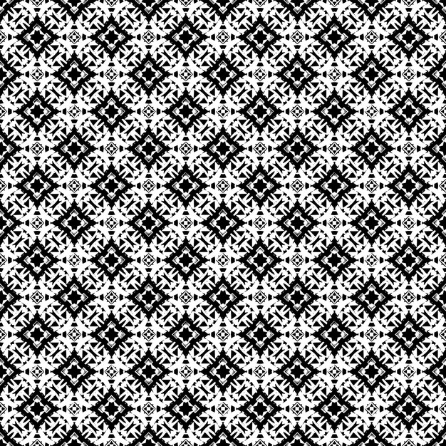 Patrón abstracto sin fisuras en blanco y negro. Fondo y telón de fondo. Diseño ornamental en escala de grises.