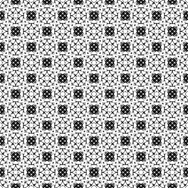 Patrón abstracto sin fisuras en blanco y negro. Fondo y telón de fondo. Diseño ornamental en escala de grises.