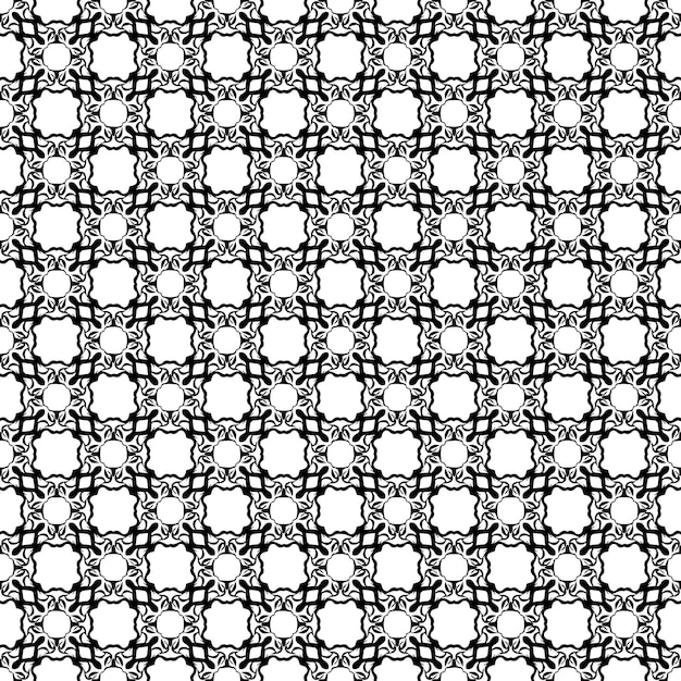 Patrón abstracto sin fisuras en blanco y negro. Fondo y telón de fondo. Diseño ornamental en escala de grises.