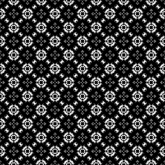 Patrón abstracto sin fisuras en blanco y negro. Fondo y telón de fondo. Diseño ornamental en escala de grises.