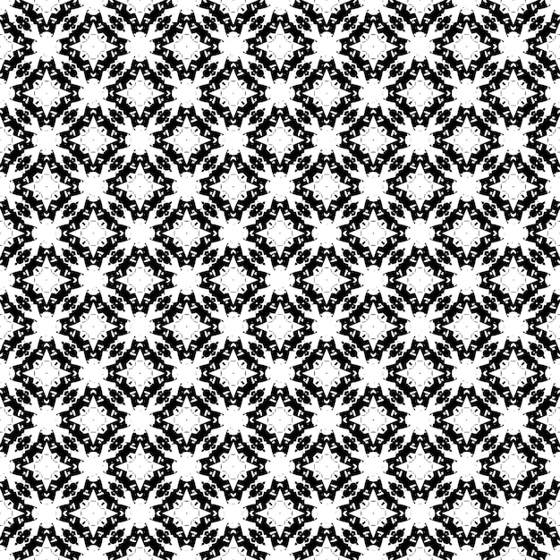 Patrón abstracto sin fisuras en blanco y negro. Fondo y telón de fondo. Diseño ornamental en escala de grises.