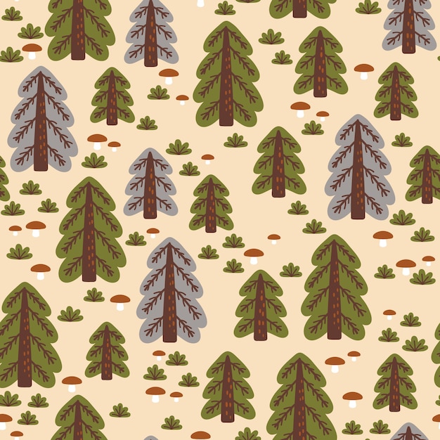Patrón abstracto sin fisuras con bosque de otoño. Ideal para tela, textil, papel de regalo.