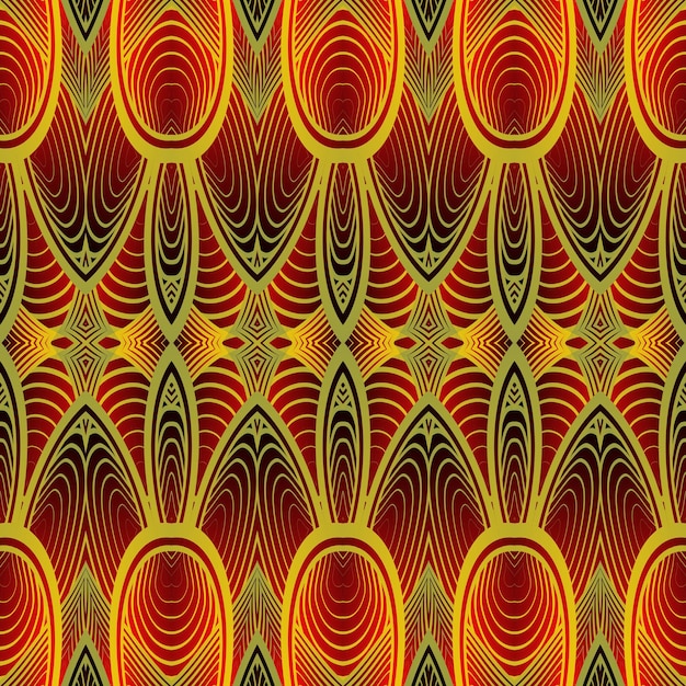 Patrón abstracto sin fisuras en colores rojo y amarillo ilustración vectorial