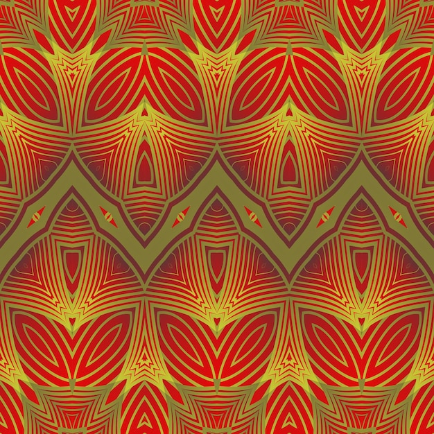 Patrón abstracto sin fisuras en colores rojo y amarillo ilustración vectorial