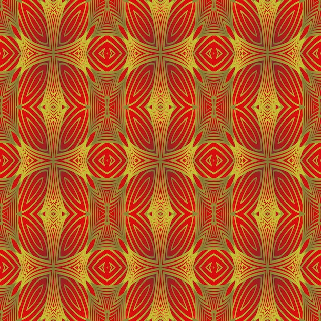 Patrón abstracto sin fisuras en colores rojo y amarillo ilustración vectorial