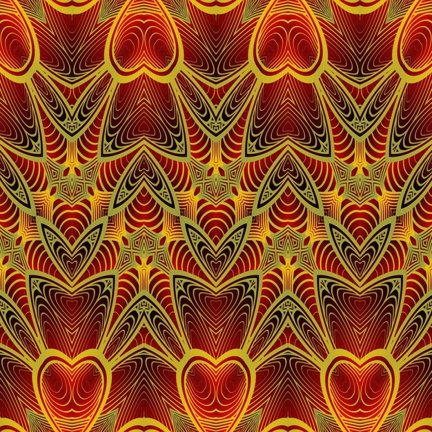 Patrón abstracto sin fisuras en colores rojo y amarillo ilustración vectorial