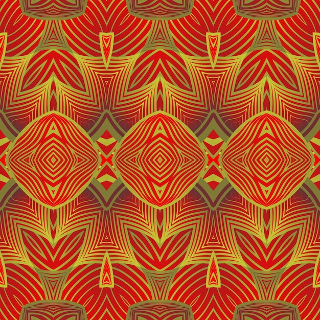 Patrón abstracto sin fisuras en colores rojo y amarillo ilustración vectorial