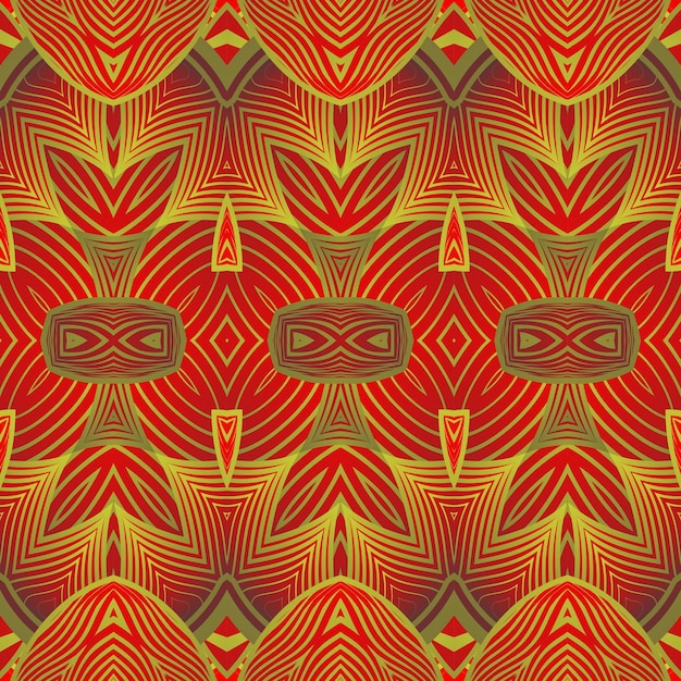 Patrón abstracto sin fisuras en colores rojo y amarillo ilustración vectorial