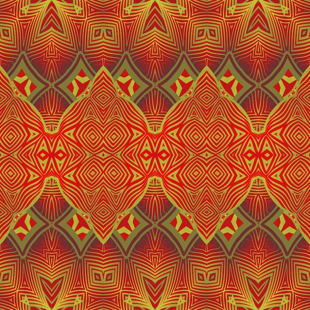 Patrón abstracto sin fisuras en colores rojo y amarillo ilustración vectorial