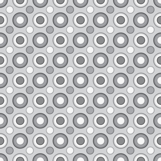 Patrón abstracto sin fisuras con elementos redondos en colores grises