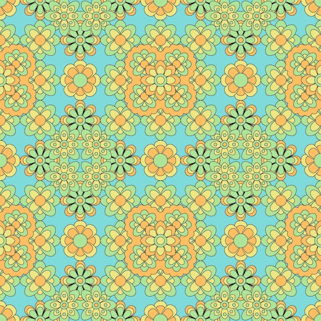 Patrón abstracto de flores sin fisuras Patrón de repetición