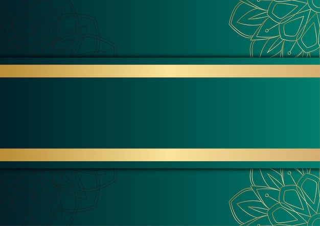 Patrón abstracto fondo verde oscuro y oro de lujo
