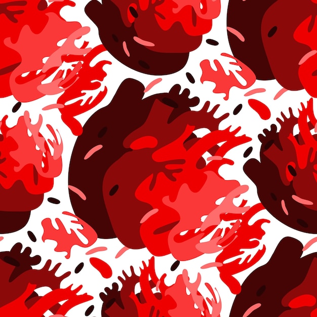 patrón abstracto en forma de los contornos del corazón humano está separado de cada sin costura