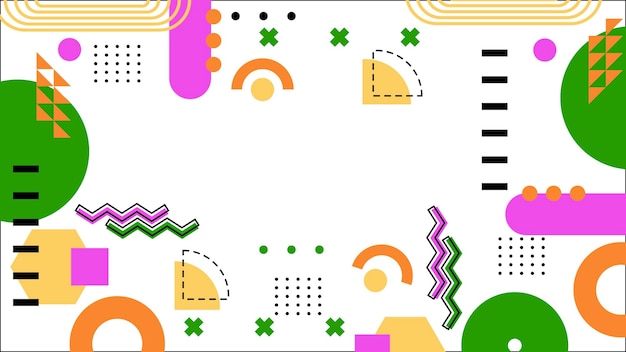 Patrón abstracto geométrico colorido con formas de Memphis Ideal para fondos Proyectos de arte y conceptos de diseño moderno Presentación de bandera de portada