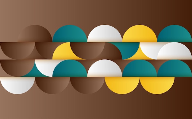Patrón abstracto geométrico de mediados de siglo con formas simples y hermosa paleta de colores Composición de patrones geométricos simples Ilustración vectorial