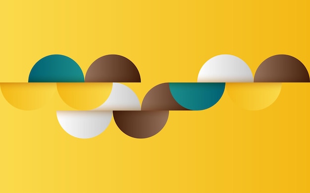 Patrón abstracto geométrico de mediados de siglo con formas simples y hermosa paleta de colores Composición de patrones geométricos simples Ilustración vectorial