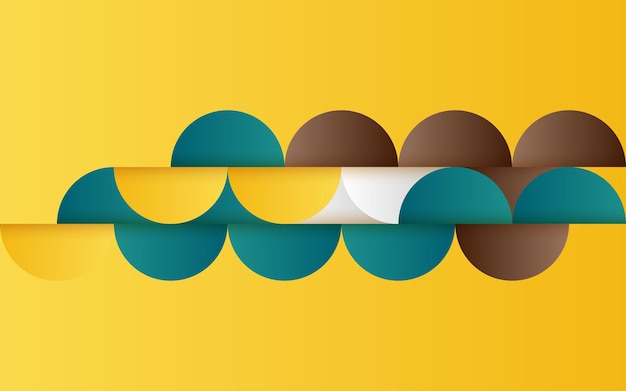 Patrón abstracto geométrico de mediados de siglo con formas simples y hermosa paleta de colores Composición de patrones geométricos simples Ilustración vectorial