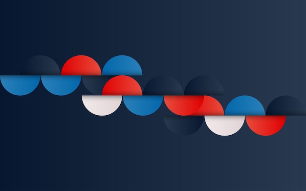 Patrón abstracto geométrico de mediados de siglo con formas simples y hermosa paleta de colores Composición de patrones geométricos simples Ilustración vectorial