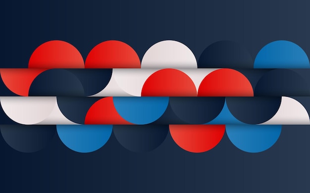 Patrón abstracto geométrico de mediados de siglo con formas simples y hermosa paleta de colores Composición de patrones geométricos simples Ilustración vectorial