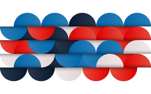 Patrón abstracto geométrico de mediados de siglo con formas simples y hermosa paleta de colores Composición de patrones geométricos simples Ilustración vectorial