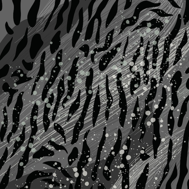 Vector patrón abstracto gris con piel de gato. textura animal de dibujo a mano. fondo abstracto de línea.