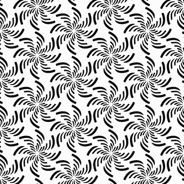 Patrón abstracto de hélice negra sobre fondo blanco