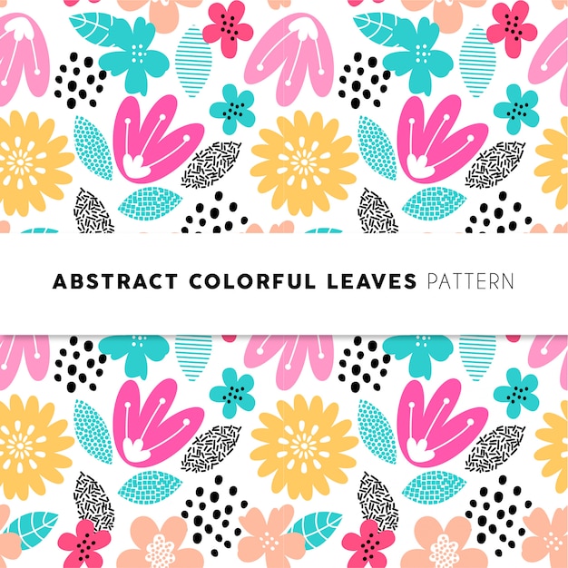 Vector patrón abstracto de hojas coloridas