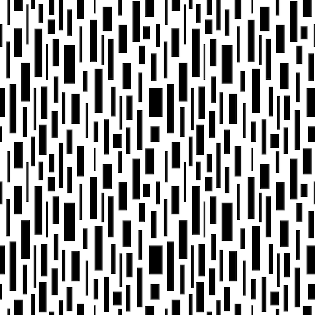PATRÓN ABSTRACTO INCONSÚTIL CON RECTÁNGULOS NEGROS SOBRE FONDO BLANCO