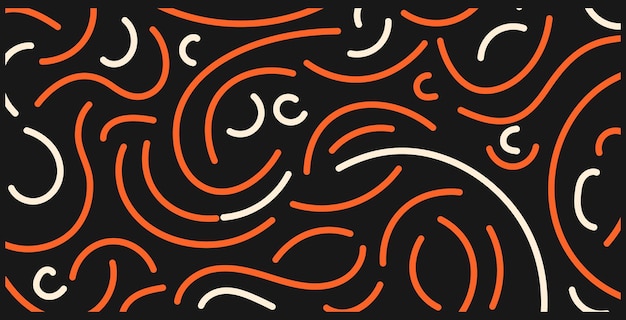 Patrón abstracto con líneas de rayas naranjas y blancas en un vector de textura de fondo oscuro