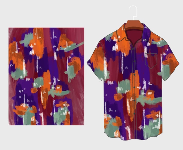 Vector patrón abstracto llamativo para el diseño de plantilla de tela de camisa