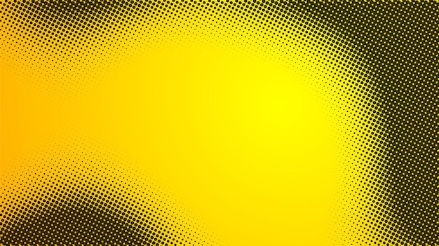 Patrón abstracto de medio tono amarillo y negro con vector de pintura, pincel de salpicaduras, raspado en spray en cómics