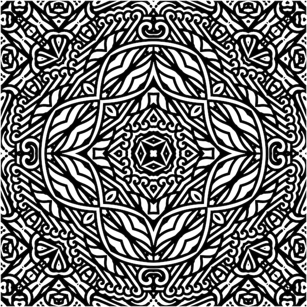 Patrón abstracto monoline con estilo de motivo